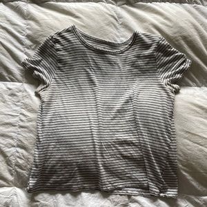 White and black striped American eagle shirt